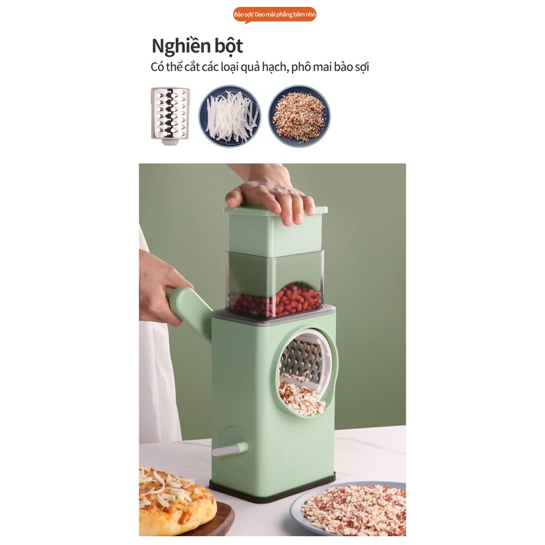 [HOT] Bộ dụng cụ nạo gọt rau củ 4 in 1, Máy thái cắt, bào sợi, nghiền nhỏ rau củ quả dễ dàng, an toàn và tiện dụng