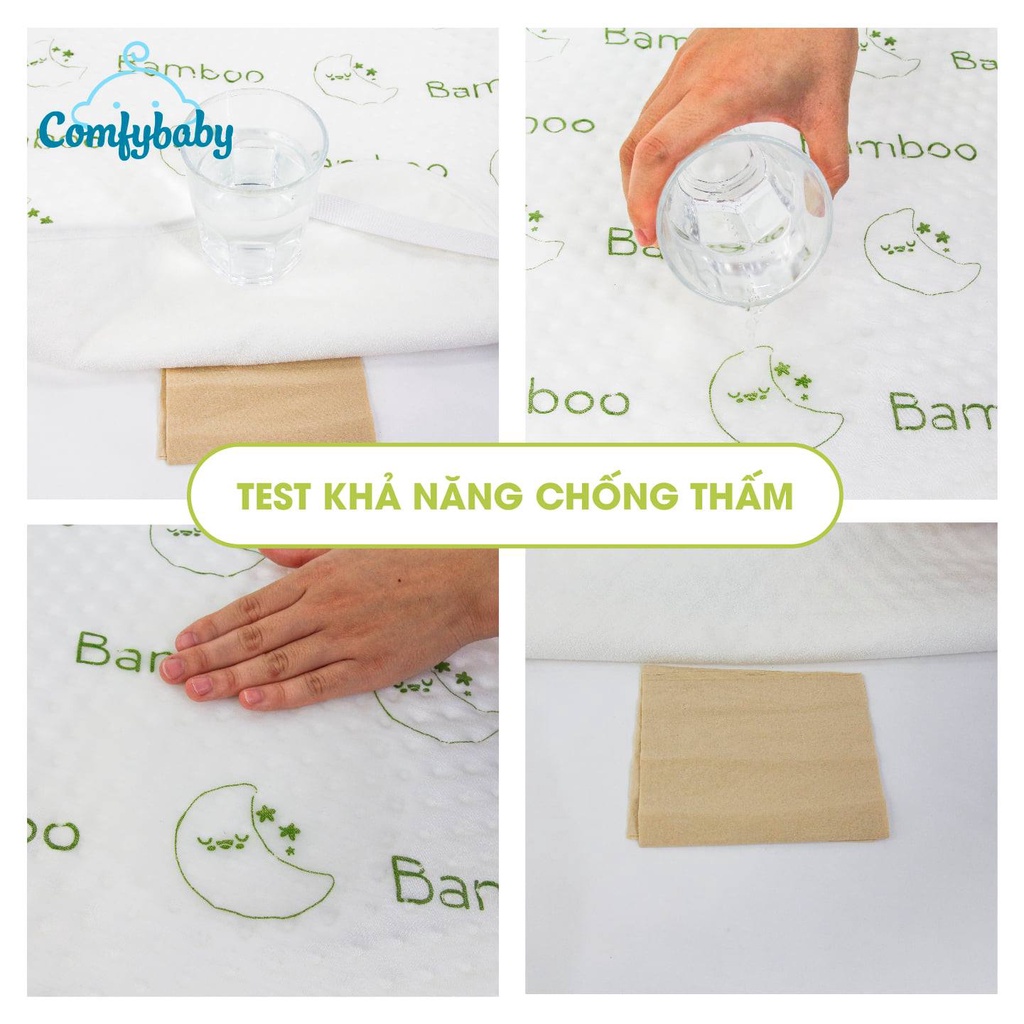 Tấm lót thay tã chống thấm cho bé 4 lớp vải sợi tre Bamboo cao cấp Comfy baby kích thước 70x120cm