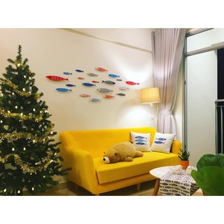 ĐÀN CÁ DÁN TƯỜNG TRANG TRÍ NỘI THẤT HANDMADE