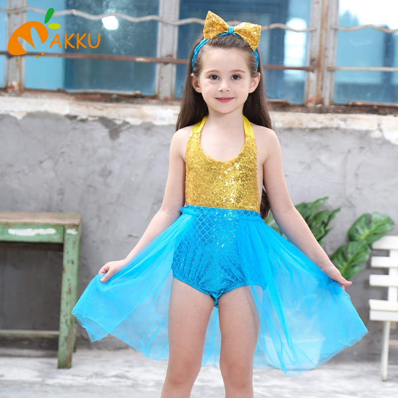 Đồ Bơi Một Mảnh Hở Lưng Phối Ren Cho Bé