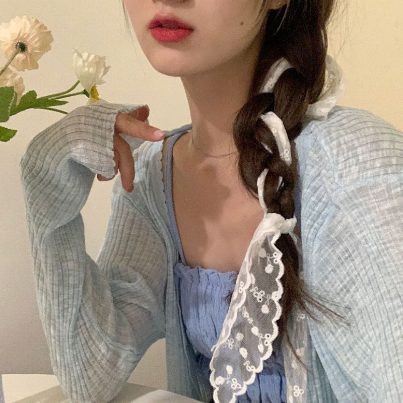 Khăn vải buộc tóc ren đa năng bản to retro nhẹ nhàng nữ tính băng đô cài tóc dây buộc tóc ren hoa lụa mùa tết xinh