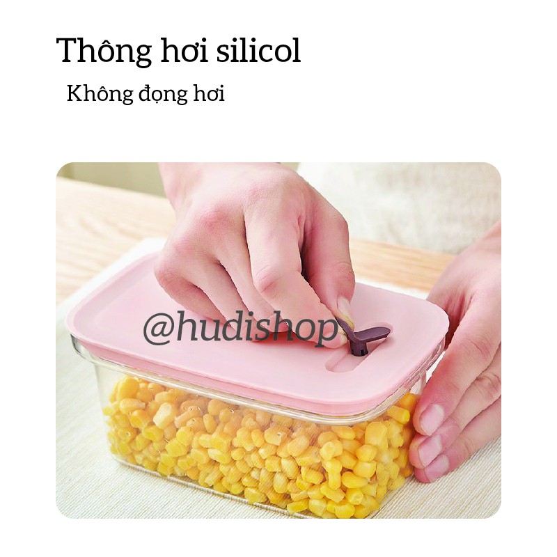 Hộp Nhựa Đựng Thực Phẩm Cao Cấp, 2 Ngăn Có Nắp, Khay Để Tủ Lạnh Tiện Lợi Chống Mùi, Chống Vi Khuẩn - GD370 Hudishop | BigBuy360 - bigbuy360.vn