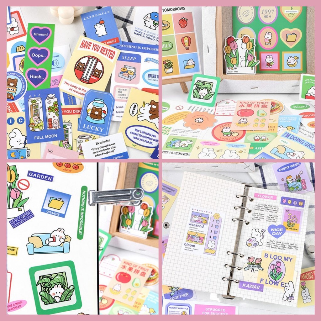 SET STICKER TRANG TRÍ 6 TONE MÀU SIÊU CUTIE