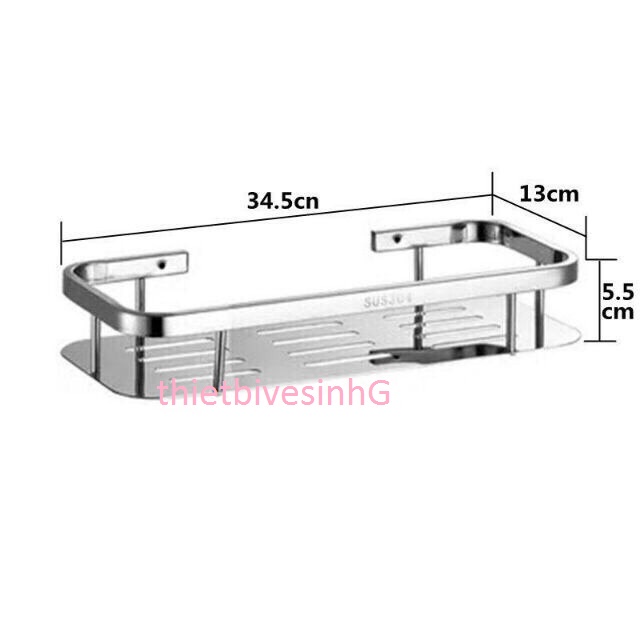 [LOẠI 1] Kệ chữ nhật 2 tầng Inox 304 - Kệ thẳng- kệ vuông để đồ phòng tắm Inox 304