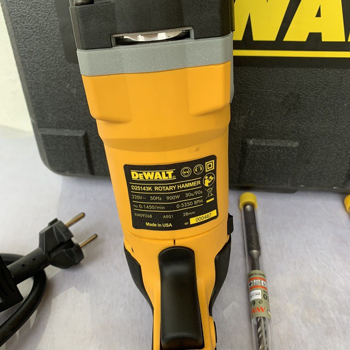 Máy khoan bê tông Dewalt 2-26 công suất 900W moto dây đồng 100% máy khoan 3 chức năng