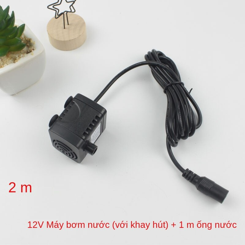 Máy bơm nước năng lượng mặt trời 12V lọc bể cá nhỏ ngoài trời không chổi than bơm im lặng hút chìm tuần hoàn làm mát thu nhỏ