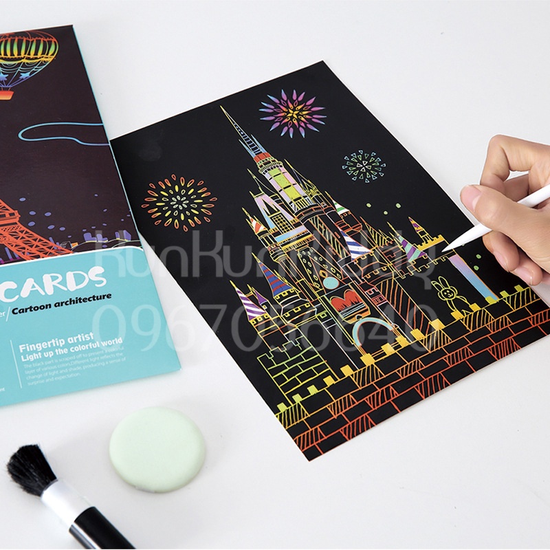 Tranh cào nghệ thuật độc đáo cho bé - SCRATCH ART CARDS