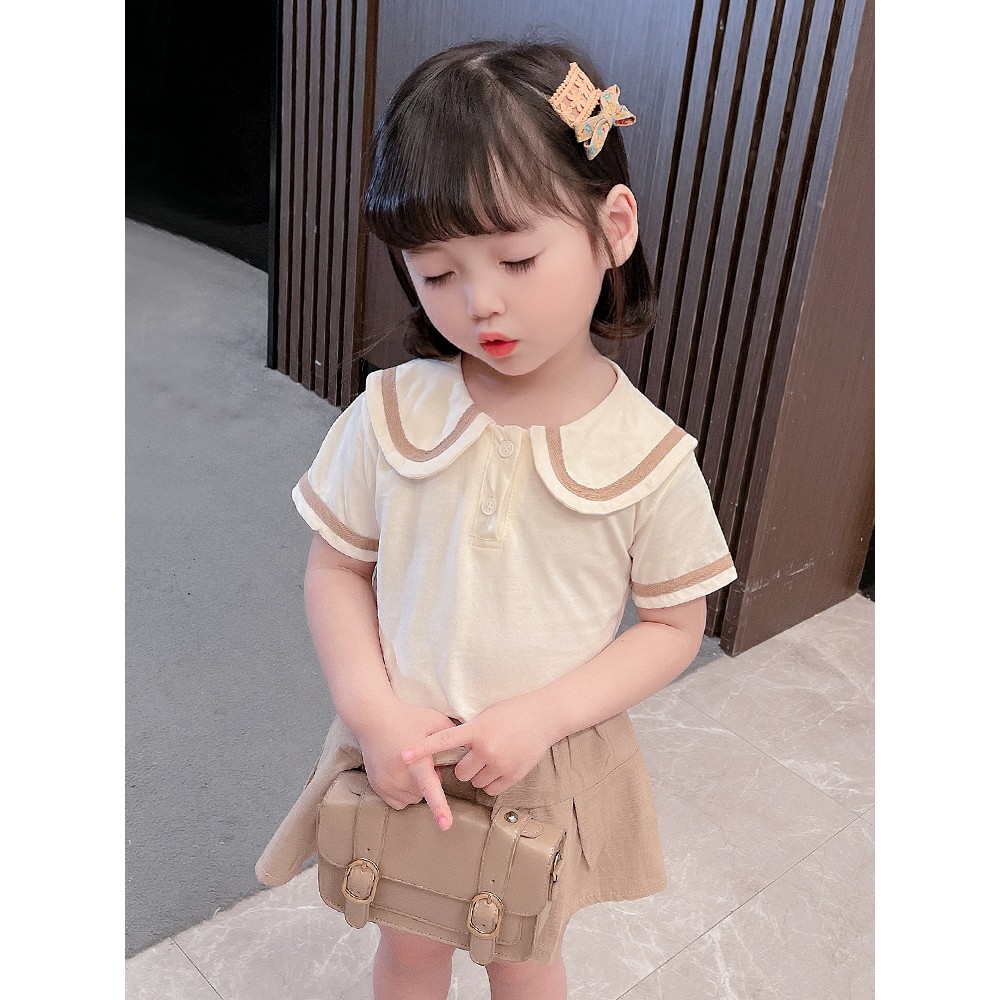 Đồ Bộ Bé Gái Áo Cotton Thủy Thủ Kèm Chân Váy Dễ Thương Từ 9-23kg - B33-2021 - Babi mama