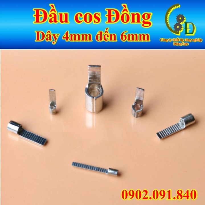 Đầu cos pin dẹp trần DBN 5.5-14 50cái✴️VIP✴️cosse bấm nối dây điện 4 đến 6mm, đầu cốt kim dẹt bằng đồng đấu CB aptomat