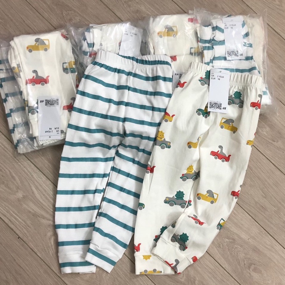 [Rẻ Vô Địch] Quần thun dài bé trai - Set 2 quần thun dài Hm chất cotton cho bé trai size 1-6t