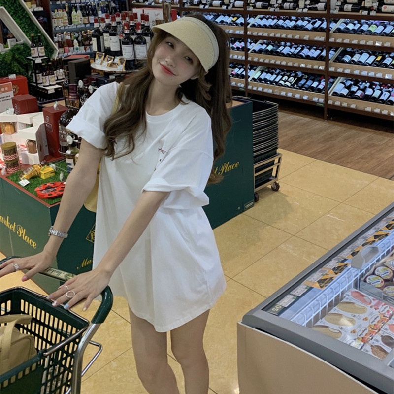 Áo Thun Tay Ngắn Dáng Rộng In Hình Mặt Cười Đơn Giản Trẻ Trung