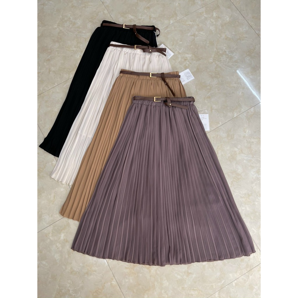 Chân váy nữ chữ a dài xếp ly công sở - Váy dài xếp ly qua gối | BigBuy360 - bigbuy360.vn