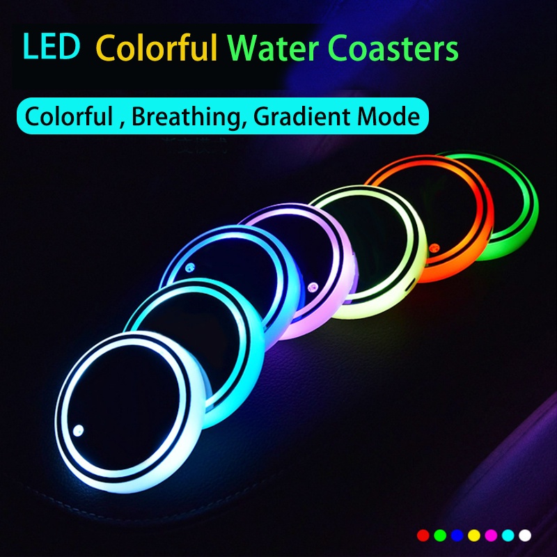 Bộ 2 Đế Lót Cốc Nước Có Đèn Led Nhiều Màu Sắc Cho Mazda Lantis Flair Bongo Mazda2 Mazda3 Mazda6 Carol Axela Biante Atenza