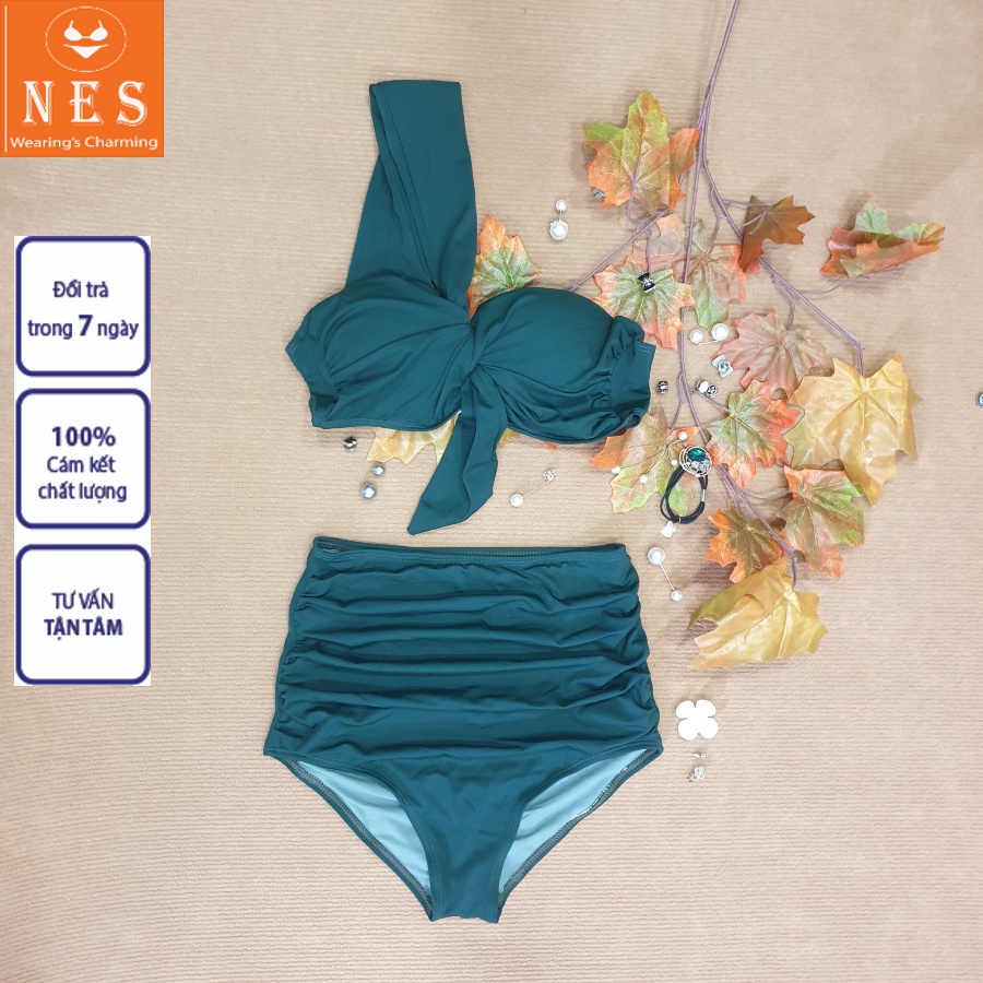 Bikini 2 mảnh đi biển quần ngắn thắt nơ dễ thương