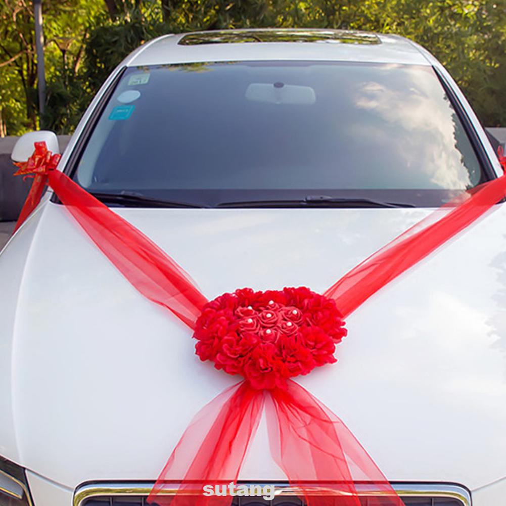 Dây ruy băng hoa buộc xe hơi trang trí bằng vải lụa cho đám cưới/lễ hội