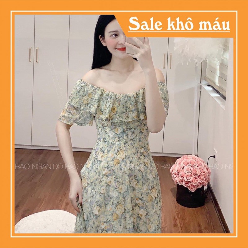 [ 𝐅𝐑𝐄𝐄 𝐒𝐇𝐈𝐏 ] Váy Hoa Xanh Hoạ Tiết Cao Cấp Hot Hit Chất Tơ Đũi QC Cao Cấp Cực Mềm, Đẹp, Mát Trong May lót dễ mặc