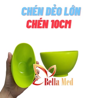 Combo 10 chén nhựa dẻo đường kính 10 cm kèm thìa quét nạ.