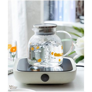 Bình nước Thuỷ Tinh chịu nhiệt Cao Cấp nắp inox 1500ml
