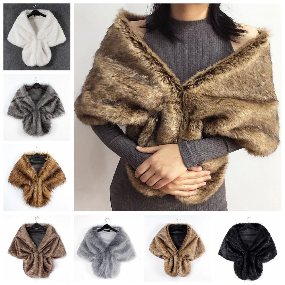 ESPO Áo Choàng Giả Lông Cáo Dày Dặn Giữ Ấm Mùa Đông