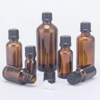 50 Vỏ Chai  Thủy tinh Nâu , nắp đen đựng tinh dầu nhỏ giọt -50ml
