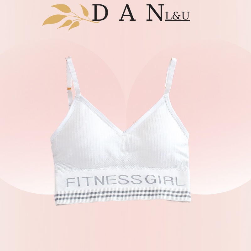 Áo Bra 2 Dây Viền Chữ Tập Gym Cho Nữ Thoáng Mát Thấm Hút Mồ Hôi DAN L&amp;U 8096