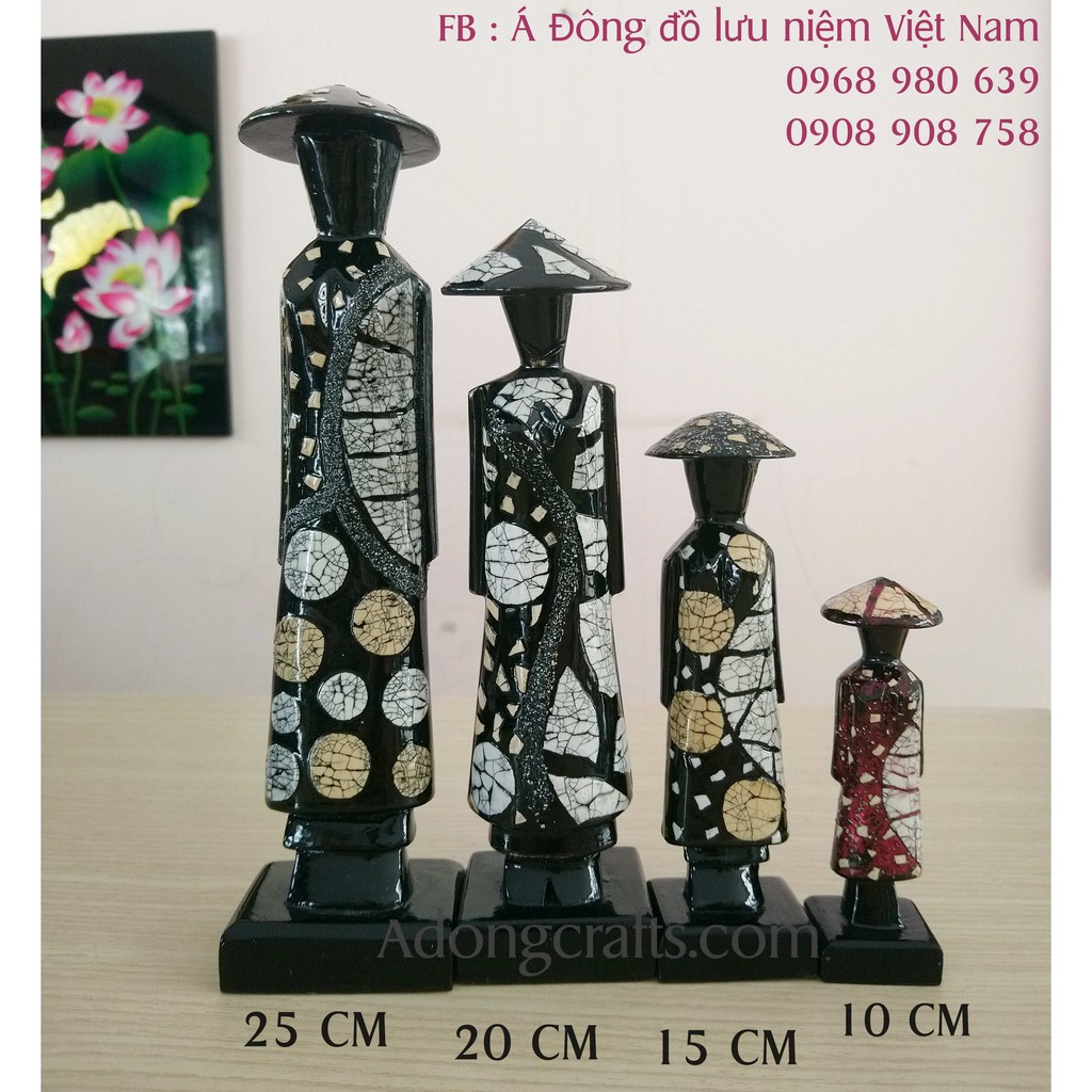 Tượng gỗ sơn mài cô gái  Miss Việt Nam - Hình Ảnh cô gái - Quà Tặng - Quà Lưu Niệm Việt Nam