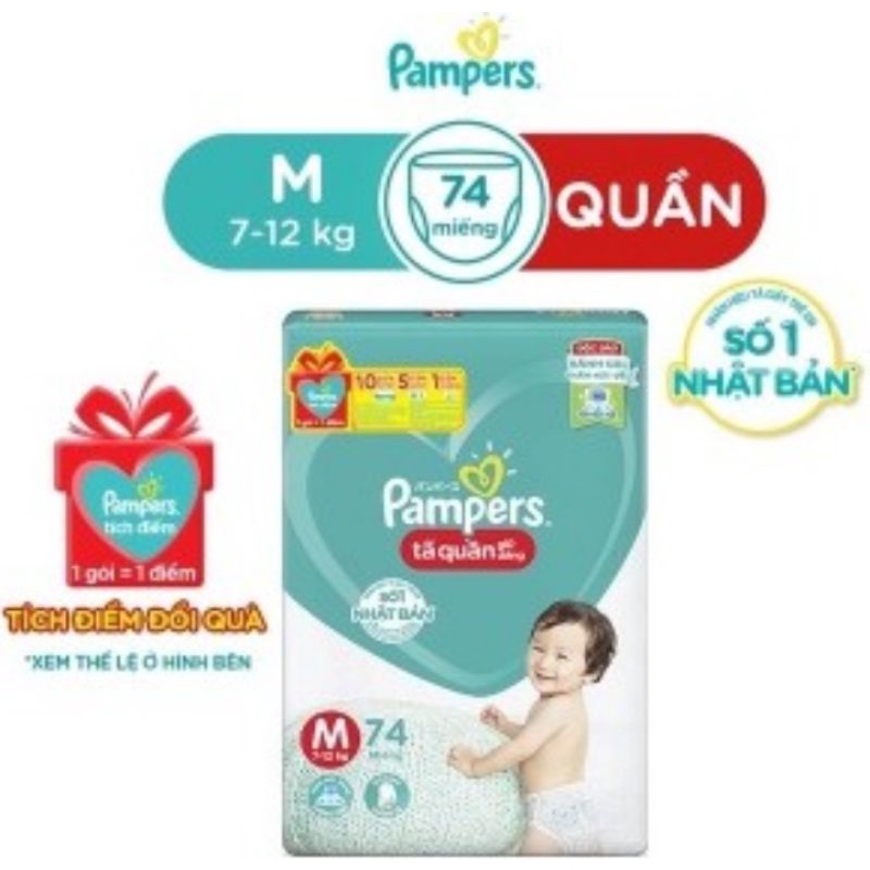 TÃ QUẦN PAMPERS GIỮ DÁNG M60/ L54/ XL48/ XXL44/ M74/ L68/ XL62/ XXL56