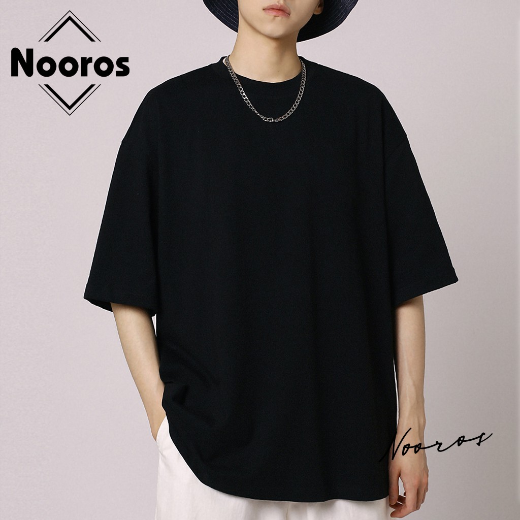 Áo thun tay lỡ nam nữ trơn form rộng đẹp Nooros vải phông cotton unisex cổ tròn basic tee mát mặc mùa hè TAY LỠ - NR01