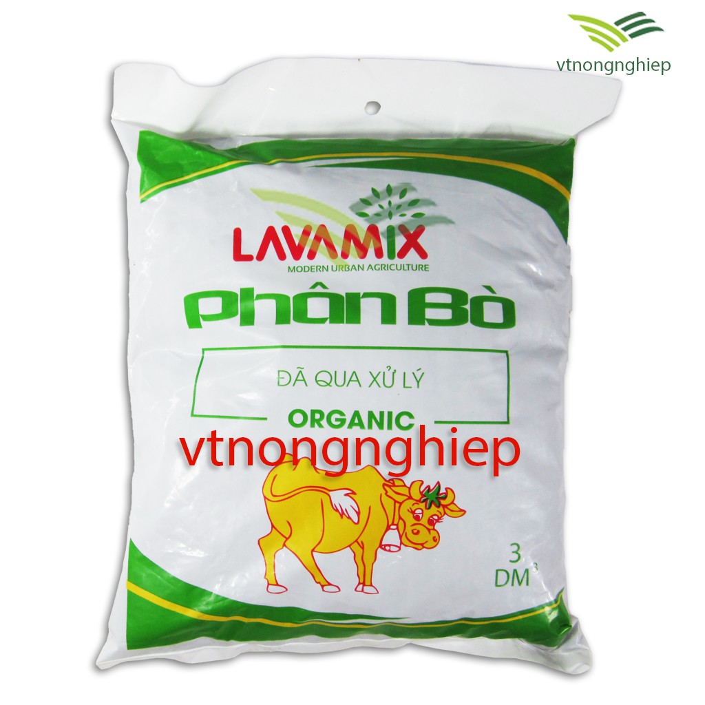 Phân bò tự nhiên Lavamix đã qua xử lý - 30dm³, phân bón dùng cho các loại hoa, hoa hồng, rau sạch, cây cảnh.