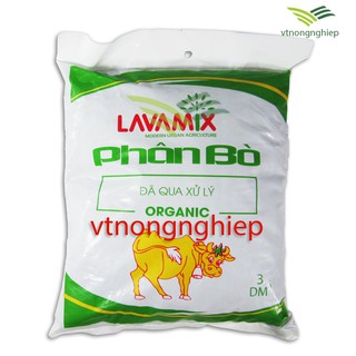 Phân bò tự nhiên Lavamix đã qua xử lý - 3dm³, phân bón dùng cho các loại hoa, hoa hồng, rau sạch, cây cảnh.