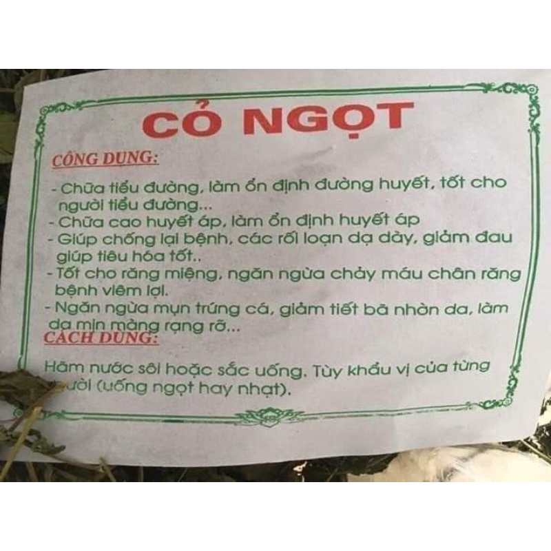 Cỏ Ngọt sấy khô.xanh.ngon lá