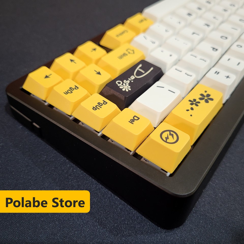 Keycap Bee and Daisy Cherry Thick PBT, keycap bàn phím cơ nhiều nút cân nhiều layout - Polabe Store