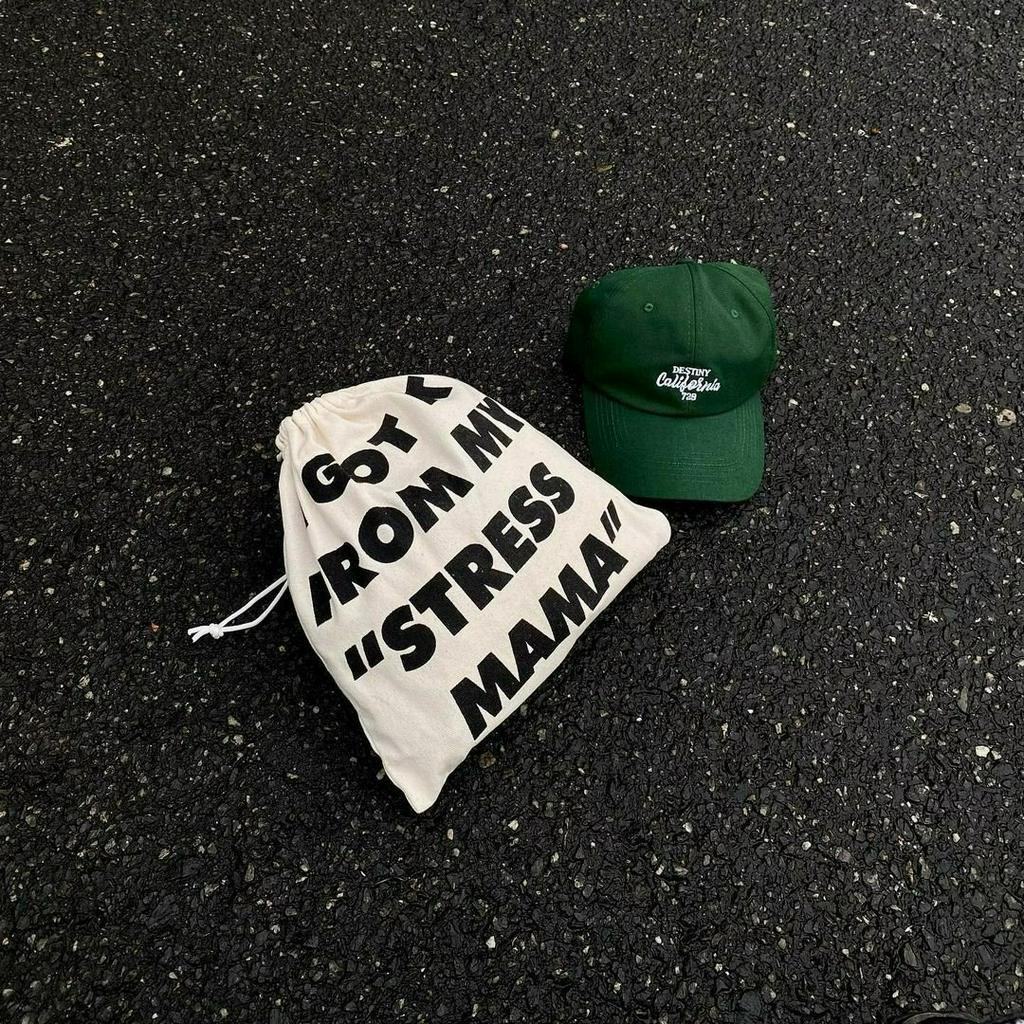 Stressmama - Túi rút vải bố Canvas Local brand màu kem