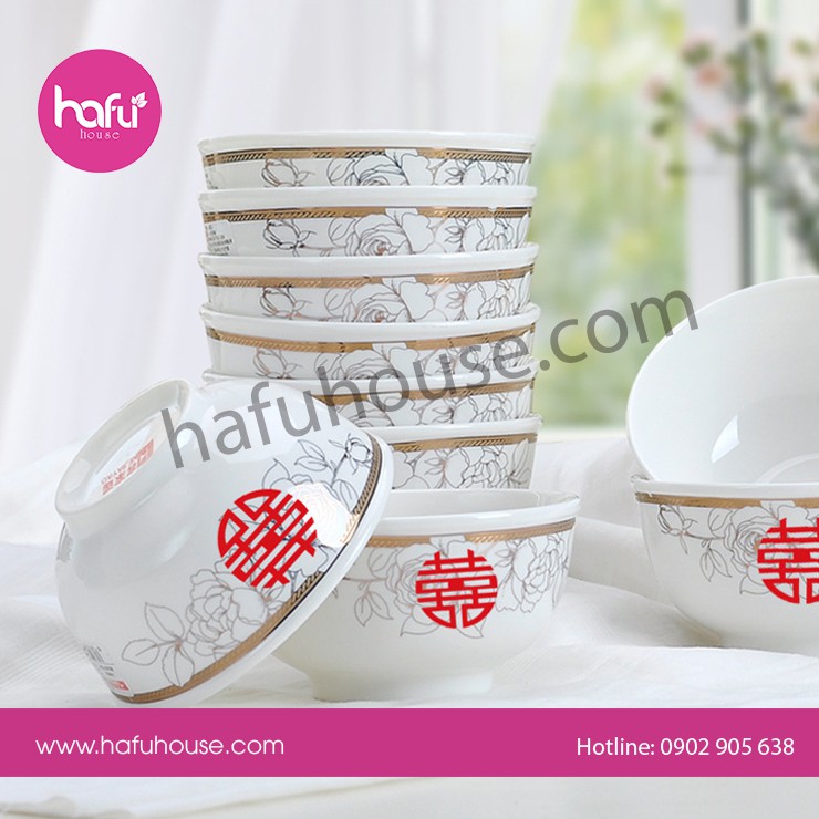 DECAL 35 CHỮ HỶ VÀNG ĐỎ DÁN TRÁI CÂY MÂM QUẢ ĐÁM CƯỚI M5 HAFU HOUSE