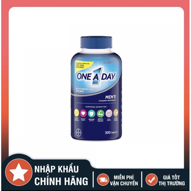 Vitamin Tổng Hợp One A Day Dành Cho Nam Nữ Giới Dưới 50 Tuổi _300 Viên-Hàng Mỹ chính hãng