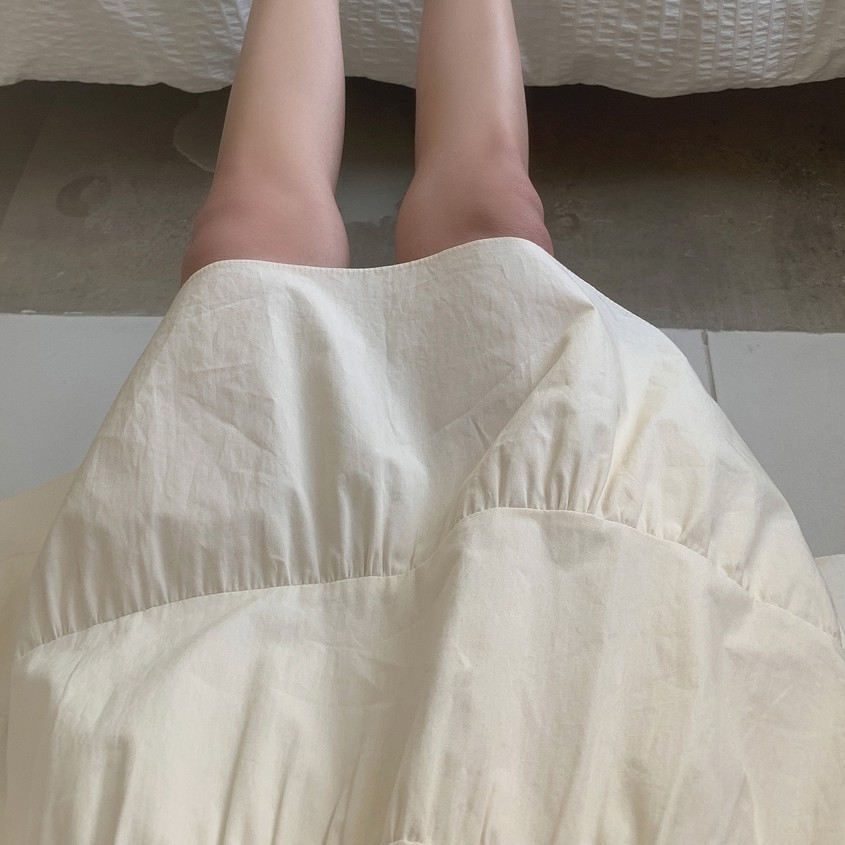 váy nữ cộc tay babydoll 3 tầng cổ tròn, Đầm  nữ cộc tay babydoll 3 tầng cổ tròn tay bồng 3 màu