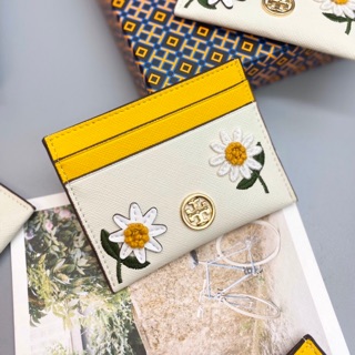 Ví card holder tory thêu hoa