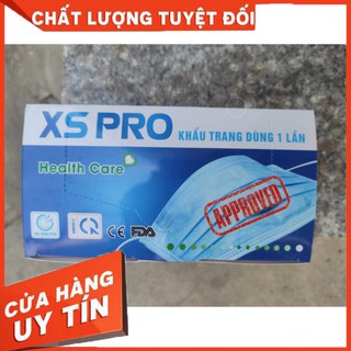 Hộp 50 Khẩu Trang Y Tế Màu Xanh XS PRO 4 Lớp