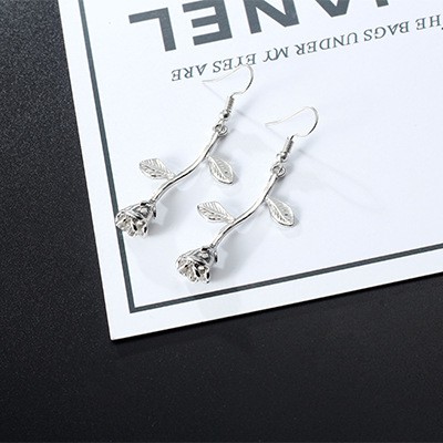 Bông tai dài thiết kế ba chiều sáng tạo hình bông hoa MS182