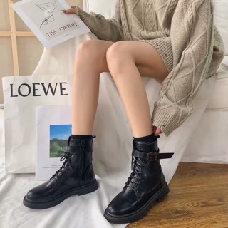 [SẴN 38] Giày ulzzang cao cổ phối khuy (ảnh thật ở cuối)