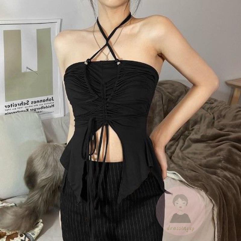 Áo Hai Dây Rút Dây Màu Sắc Thời Trang Mùa Hè Cho Nữ