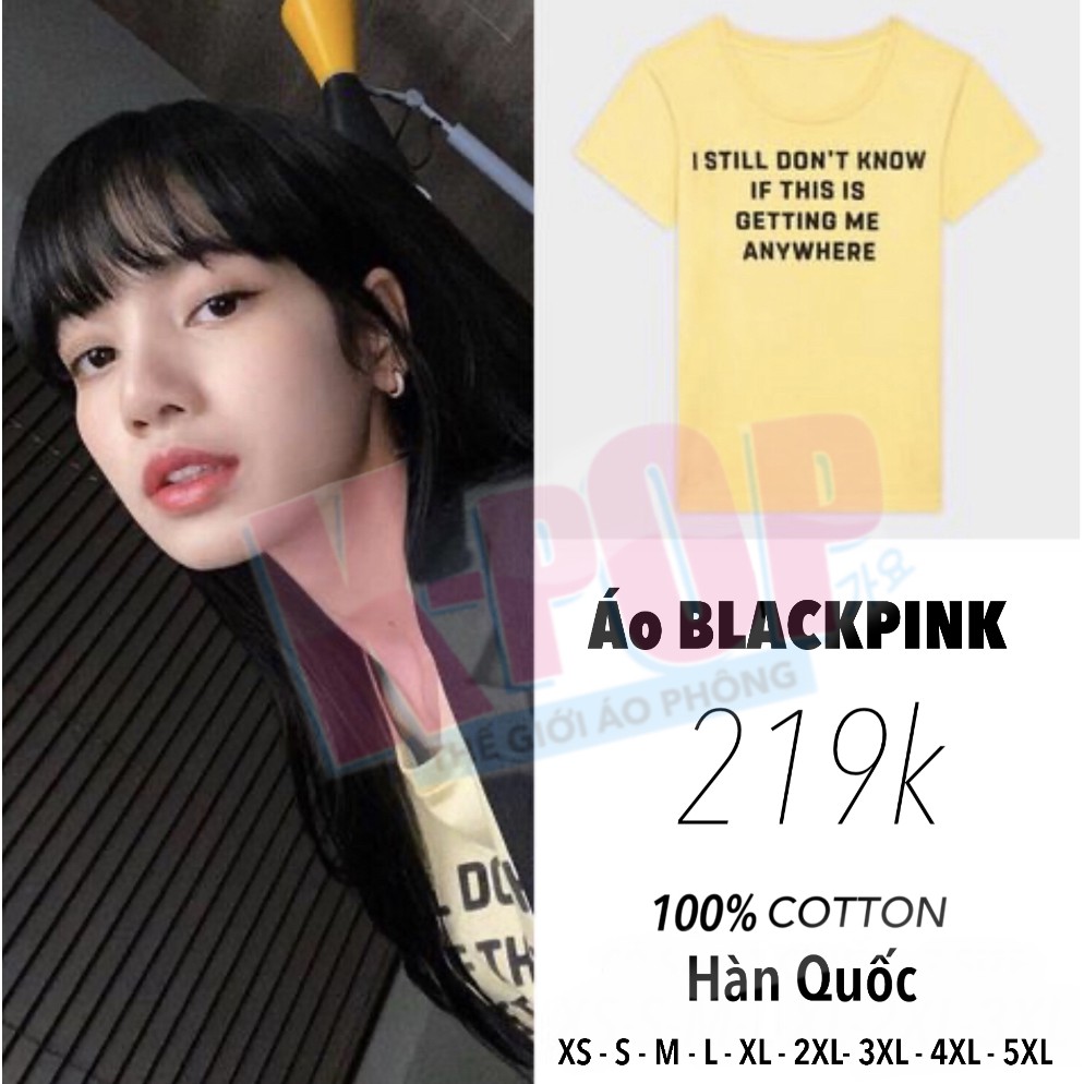 B.l.a.c.k.p.i.n.k Áo phông không cổ ngắn tay