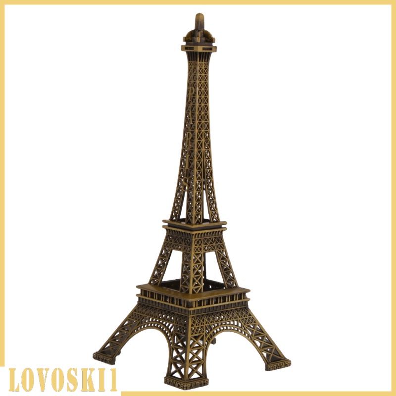 [LOVOSKI1]Retro Alloy Bronze Tone Paris Eiffel Tower Figurine Statue Model Decor