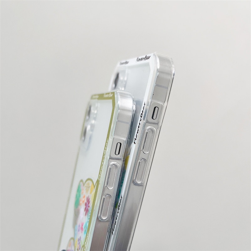 Ốp Điện Thoại Trong Suốt Họa Tiết Gấu Và Hoa Dễ Thương Cho Samsung S10 S20 S21 S22 Note 10 Plus 20 Ultra S21 FE S21+ S22+