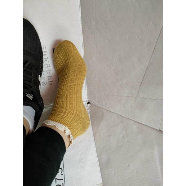 Set 10 đôi Tất vintage ren nhún bèo cổ ngắn phong cách Hàn Quốc