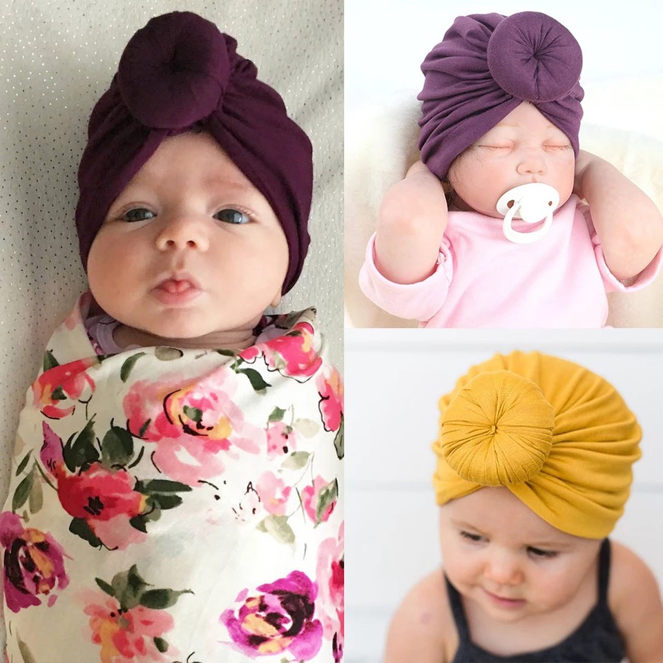 Khăn Turban Trùm Đầu Cho Bé Sơ Sinh 3 Tuổi