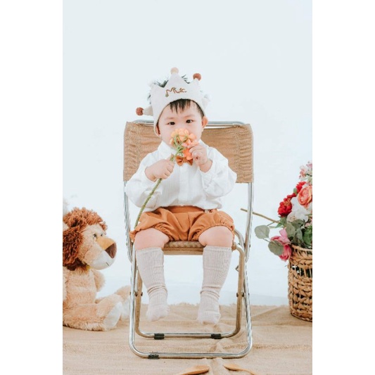 Bộ hoàng tử nâu phong cách Hàn Quốc cho bé trai sơ sinh
