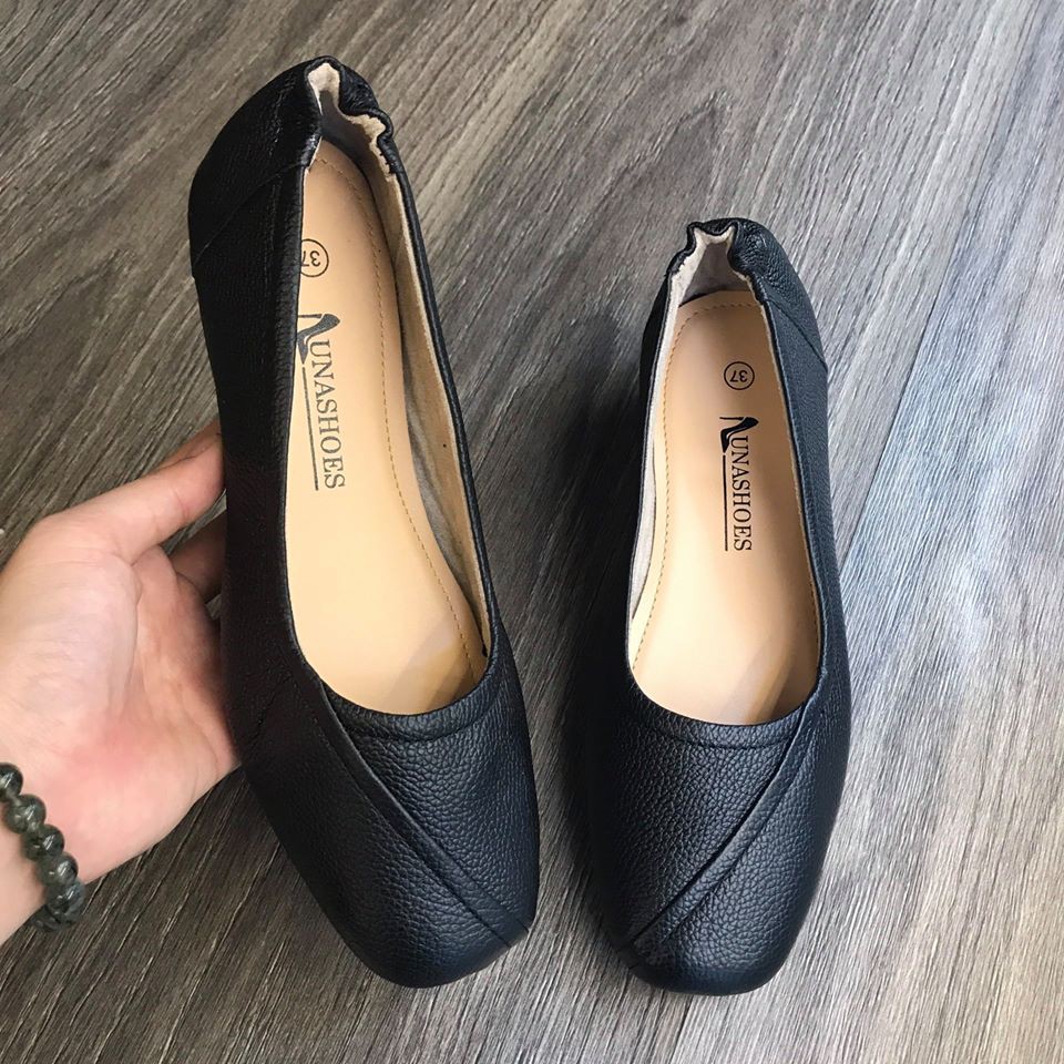 Giày xuồng da bò nữ cao 4p