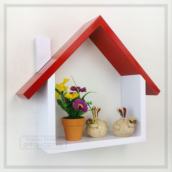 Kệ trang trí hình ngôi nhà xinh xắn 25*25*10cm