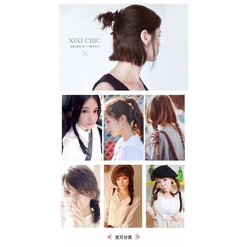 Set 100 Dây Cột Tóc Co Giãn Kèm Túi Zip